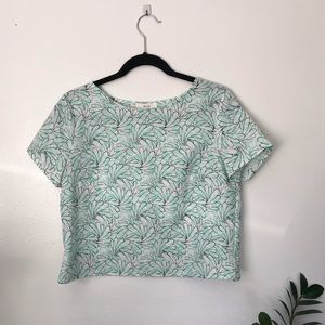 BCNU scalloped hem cropped blouse